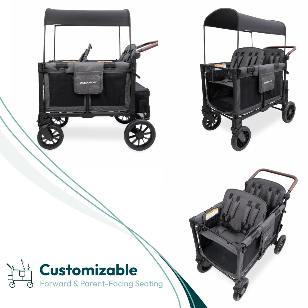WONDERFOLD W4 Luxe Pro Stroller Wagon (4 Seater) - Collapsible