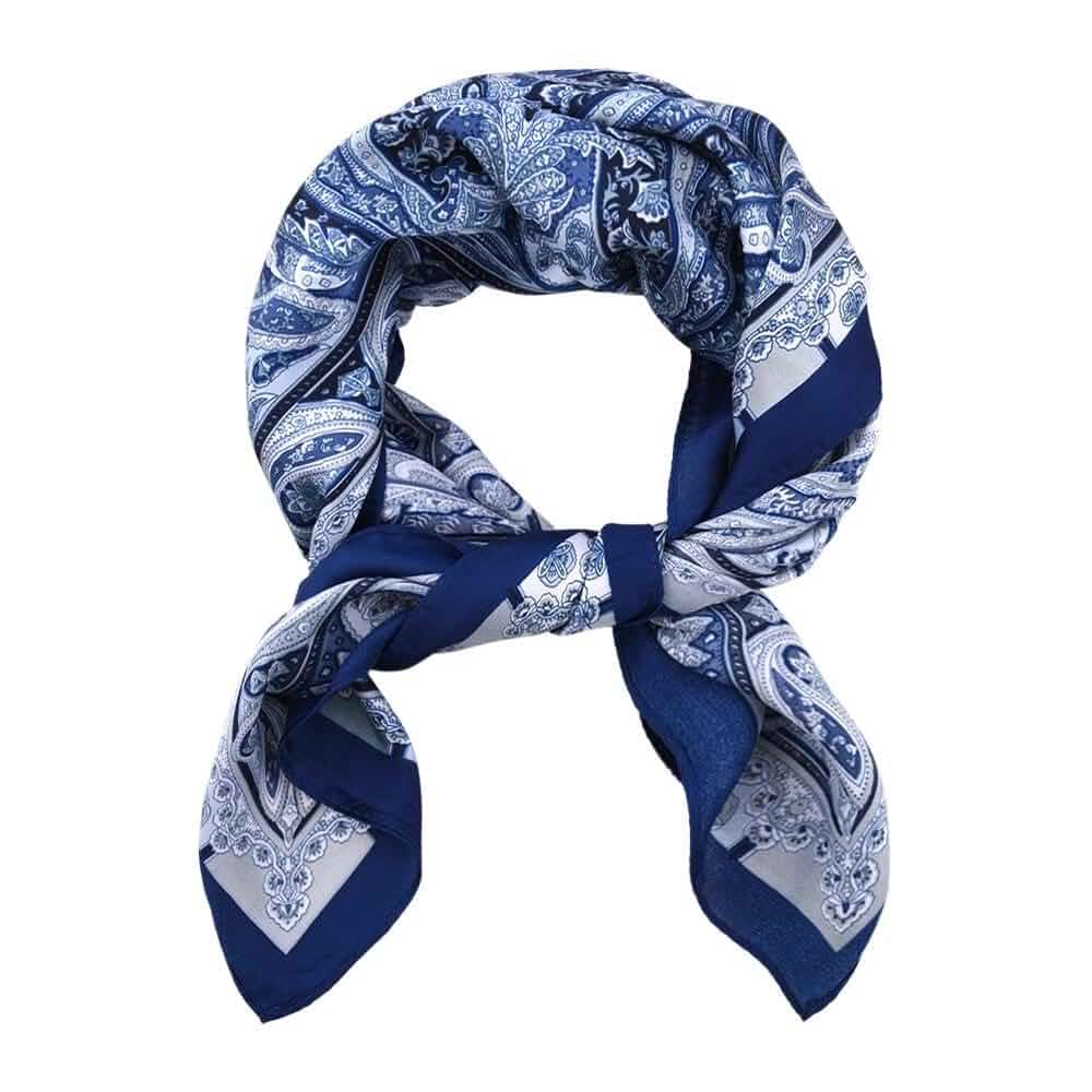 Guqqeuc Satin Head Scarf Silky Feeling Bandana Hair Wrap for Women Silk Scarves Paisley Headscarf Square Scarf Neckerchief Paisley