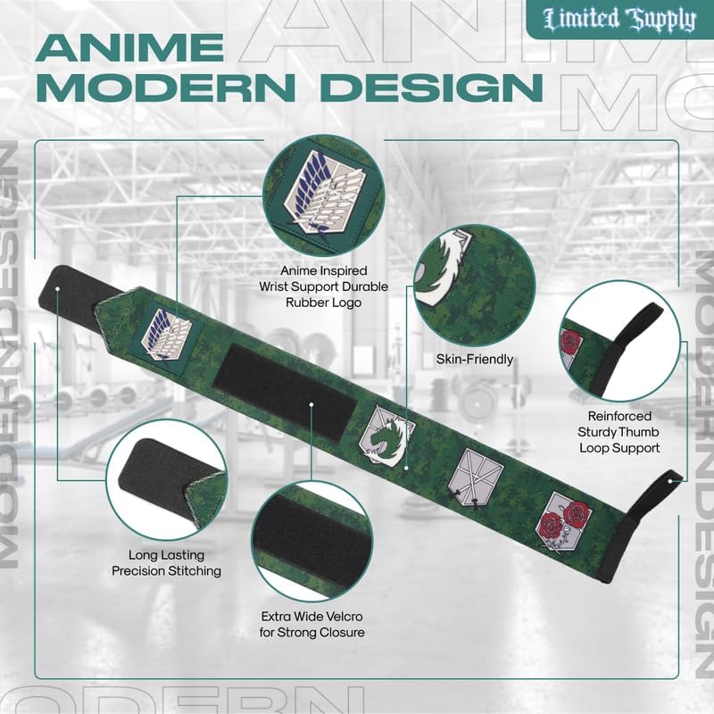 Anime Wrist Wraps 3 Pairs Bundle - 24" Lifting Straps for Men and Women - Gym Accessories Support Weightlifting, Powerlifting, Strength Training, Workout (Trinity B)