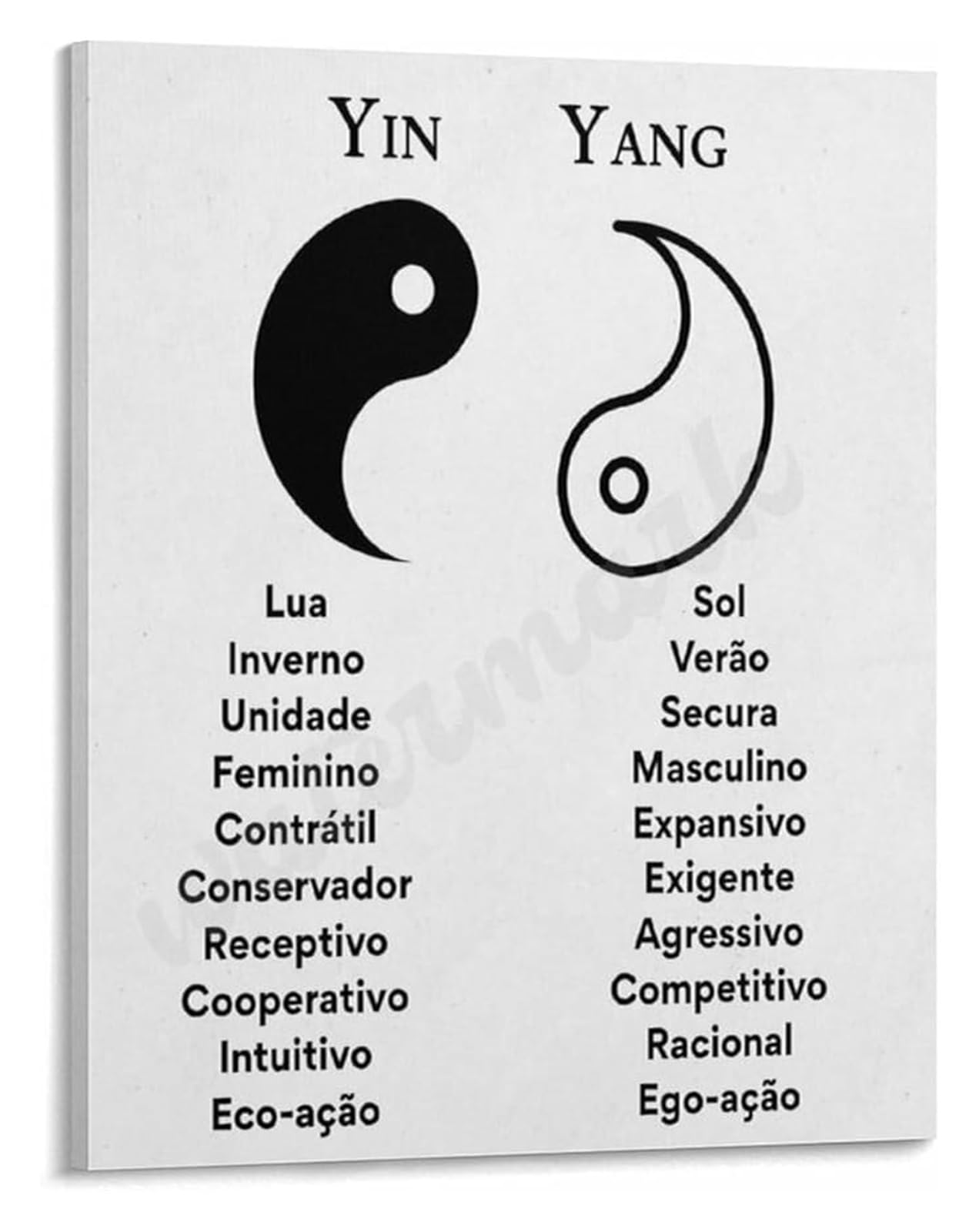 XGINERFEX Tai Chi Symbol Poster Yin Yang for and Canvas Wall-Art for Feng Shui Living Room Spa Decor(Framed,16x24inch(40x60cm))