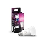 Philips Hue Smart 75W A19 LED Bulb - White and Color Ambiance...