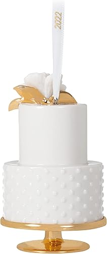 Miniatura 2 de Hallmark Keepsake Adorno de Navidad 2022, un dulce pastel de boda, porcelana