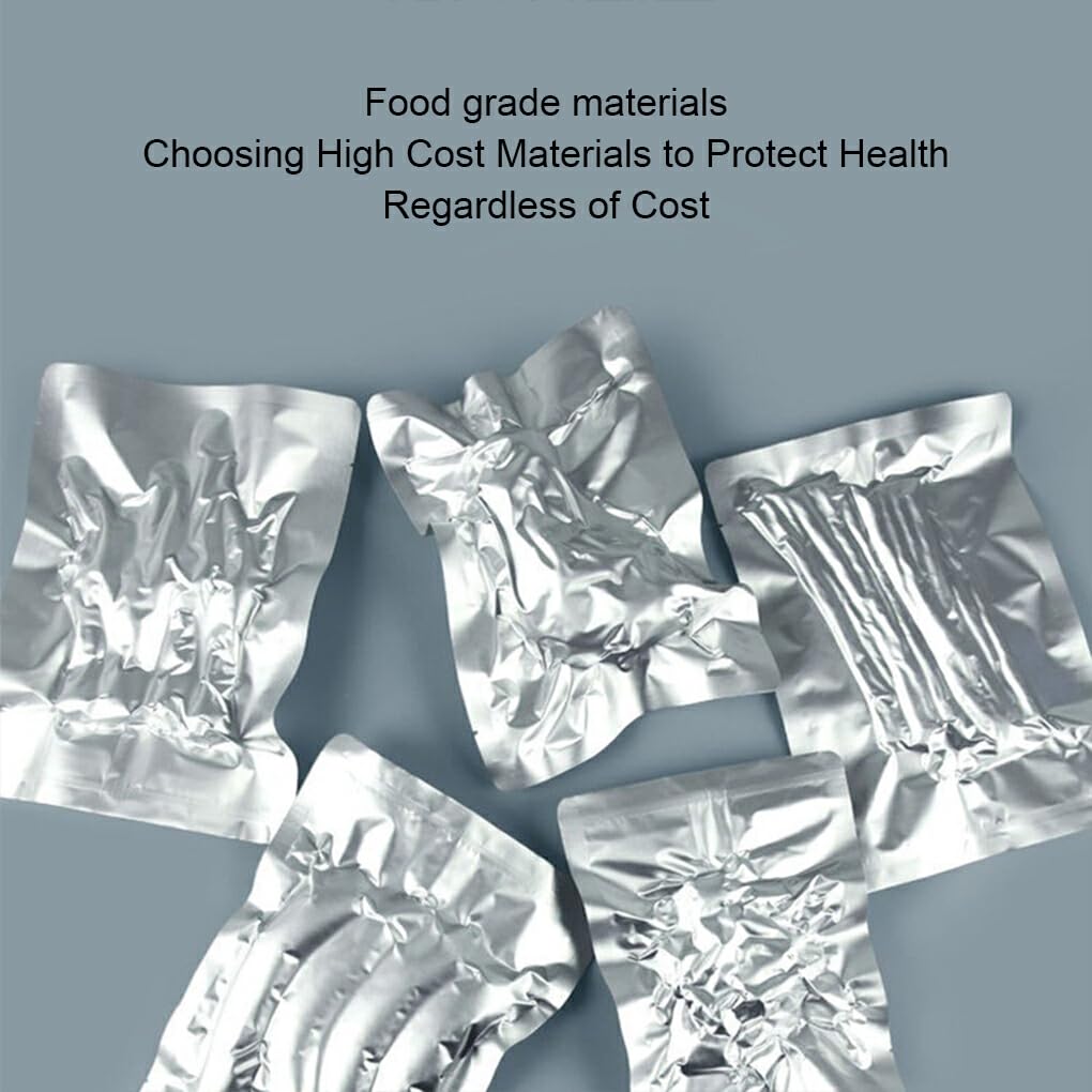 Bolsas de sellado al vacío de 100 piezas para almacenamiento de alimentos: sellado fuerte y frescura extendida garantizada Papel de aluminio mezclado, 30 * 40 cm, 20 hilos