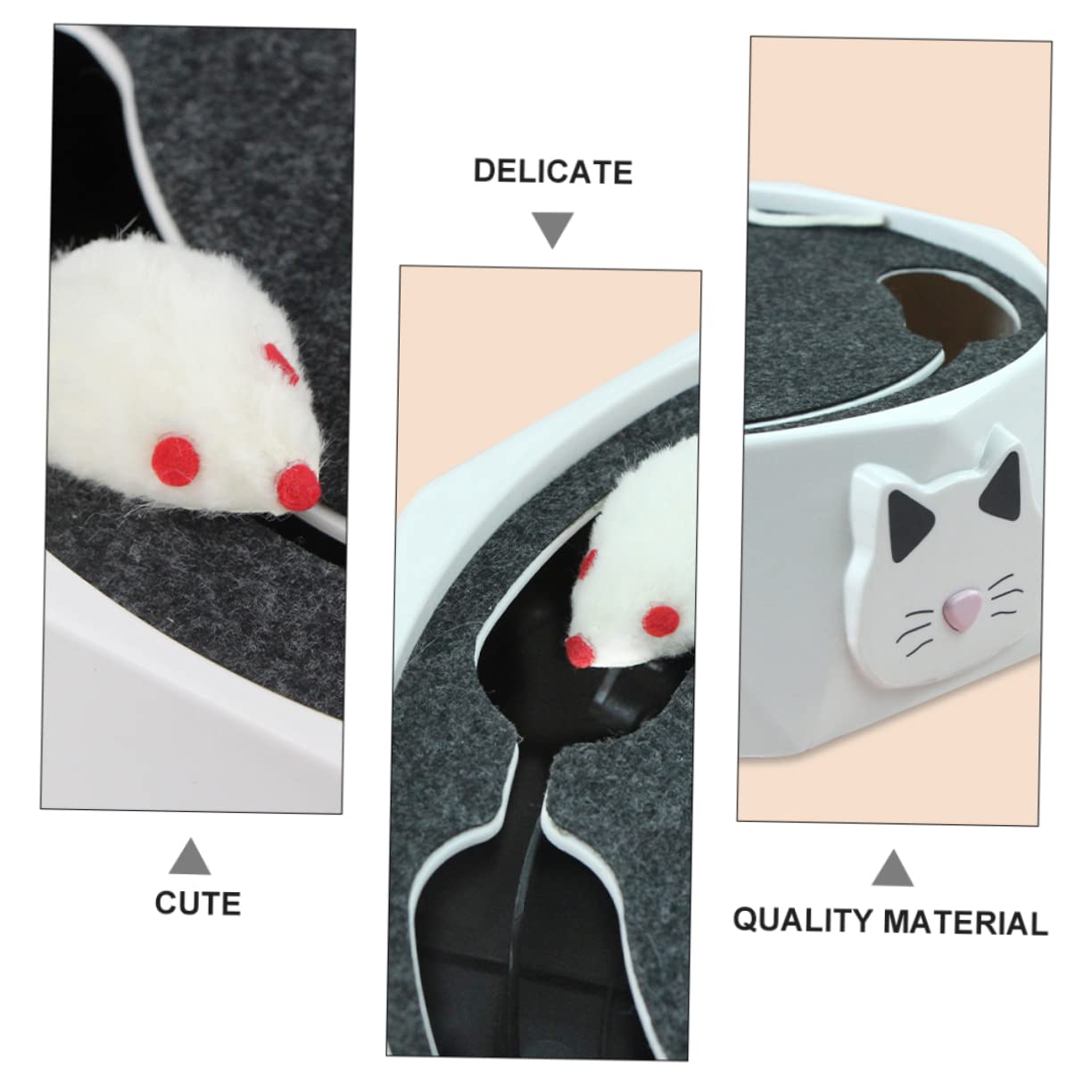 Toddmomy Elektronisches Katzenspielzeug mit Maus, Weiß, Batteriebetrieben | Abs Gehäuse, 3 Stück Aa Batterien, Interaktive Grabbewegung, für Haustiere und Katzen