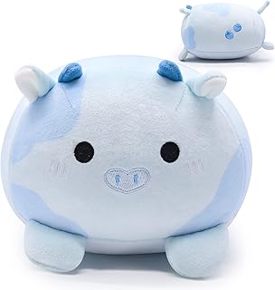 Blueberry Cow Plush Pillow Kawaii Cow Stuffed Animals, Cute Blueberry Cow Plushie Stuffed Cow Plush Blue Cow Pillow Plush Cow Toys for Kids Christmas Birthday Valentine's Day Gifts Home Decoration