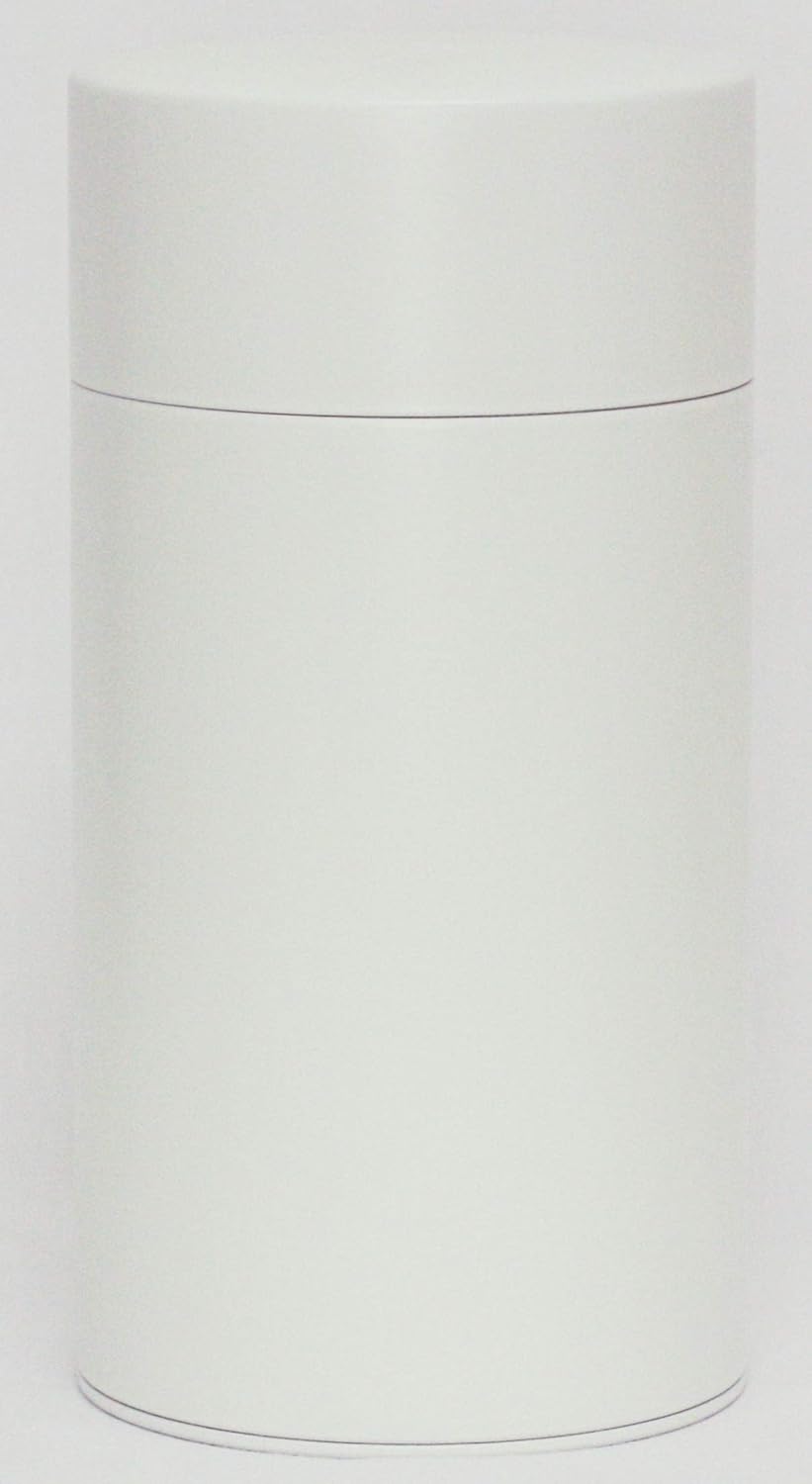 Lacquer-Coated Tea Canister : Wide 7oz (200g) Semi-Mat Eggshell White, Japan