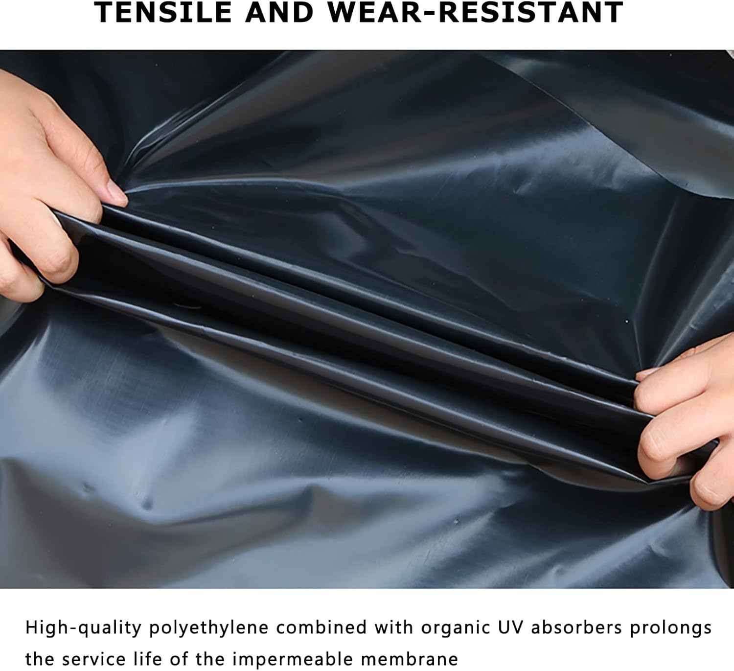 Pond Liner,0.2MM Easy Cutting Underlayment Pond Liners,for Ponds Lakes Waterfall Streams Fountains Water Gardens Retention Basins,Black (Size : 4x6m/157.5x236.2in) (5x6m/196.8x236.2in)