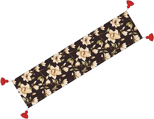 Miniatura 7 de Camino de mesa de Navidad con flores blancas de magnolia, decoración de mesa de comedor, decoración de Navidad, decoración de interiores del hogar,