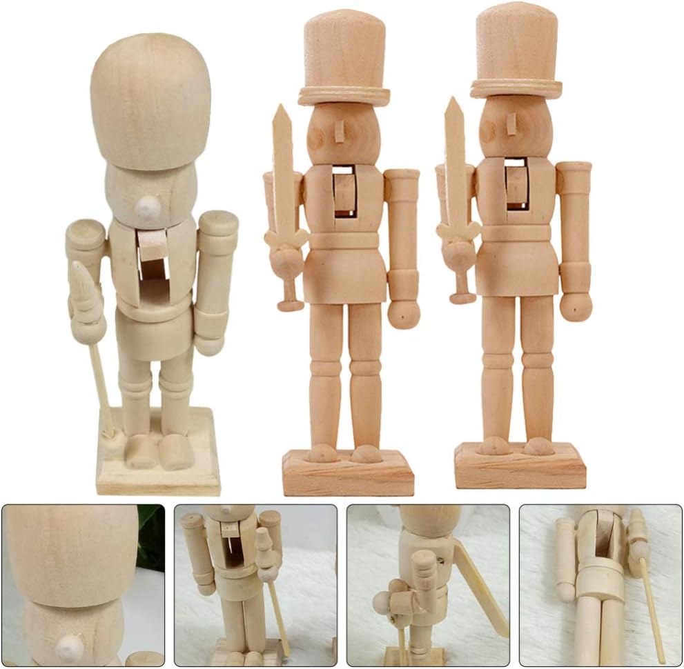 Buy BESPORTBLE Christmas Craft Wood Nutcracker Wooden Nutcracker Figurines Unfinished Wood