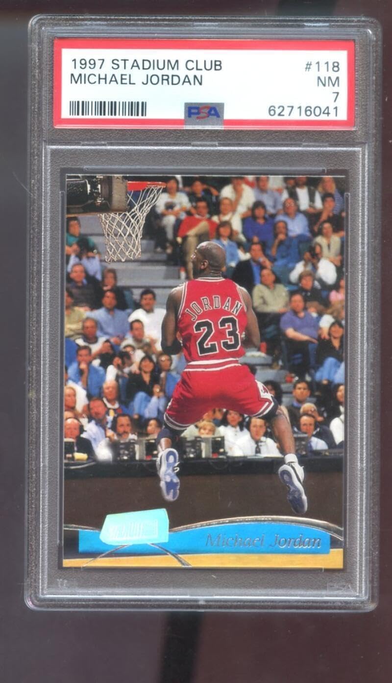1997-98 Topps Stadium Club #118 Michael Jordan PSA 7 Graded Basketball Card NBA - Unsigned Basketball Cards