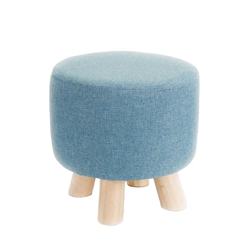 KUYCCSTRESI Square Jacquard Stool Cover Anti Slip Detachable Footstool Cover(Blue Round)