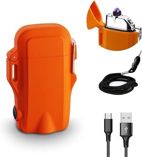 Miniatura 8 de YOZWOO Encendedor eléctrico recargable USB C, encendedor de doble arco con luz COB, encendedor de plasma impermeable IP56 para campamento al aire