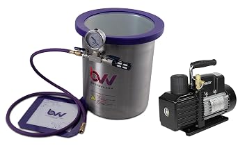 Glass Vac 3 Gallon Tall Stainless Steel Vacuum Chamber and Pump Kit-3CFM Single Stage Pump