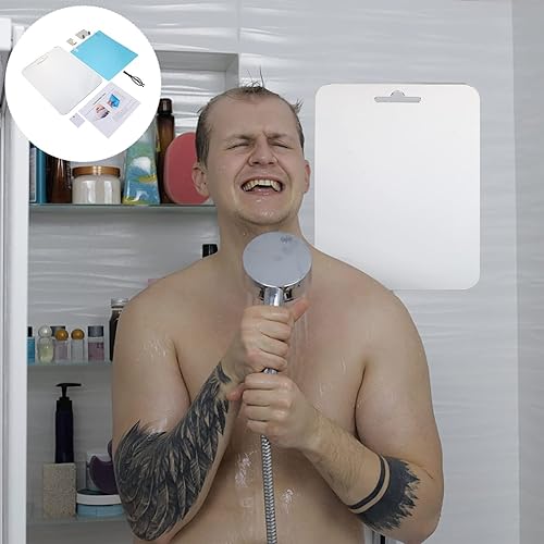 Miniatura 8 de Beaupretty 1 juego de espejo antivaho espejo de tocador portátil espejo de ducha a prueba de niebla espejo de ducha para el hogar espejo de baño