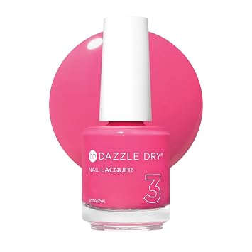 Dazzle Dry Nail Lacquer Step 3 - Raspberry Creme - A light raspberry milkshake. Full coverage cream. 0.5 fl oz