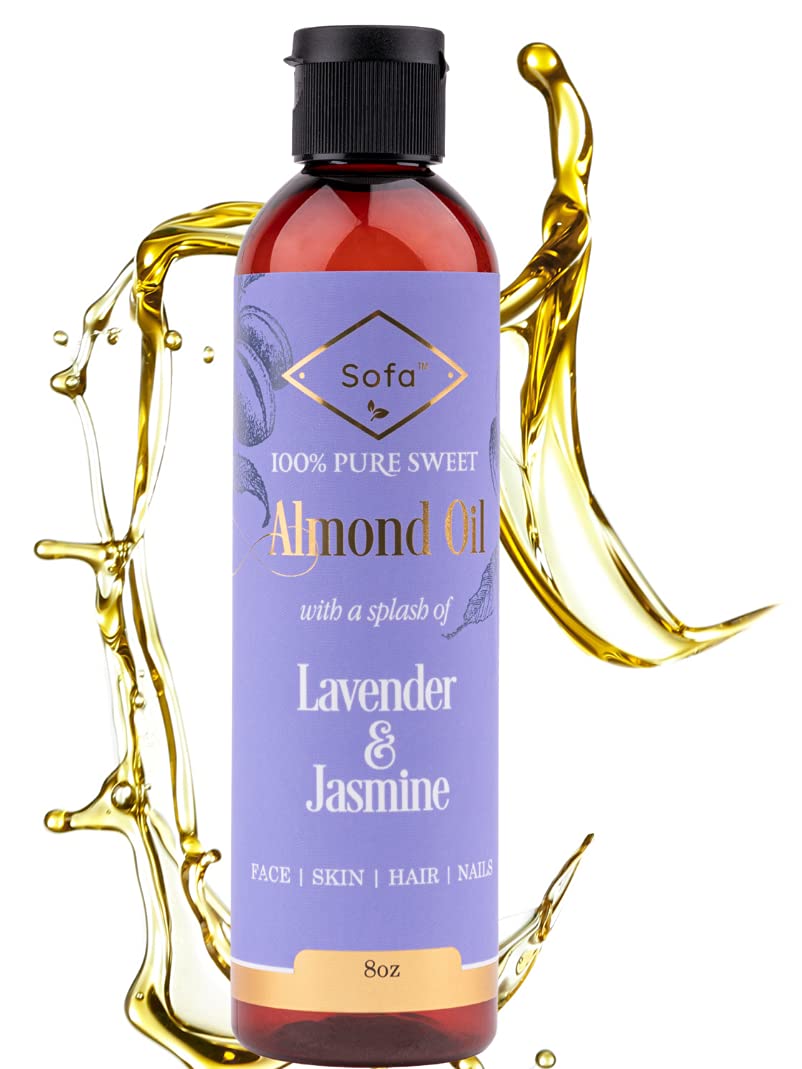 Almond Oil for Skin | Body Oil for Women Blend w/Lavender & Jasmine Essential Oils for Dry Skin | 8 Oz| Face & Body Moisturizer | Premium Ingredients| Massage Oil for Men & Women : Beauty & Personal Care