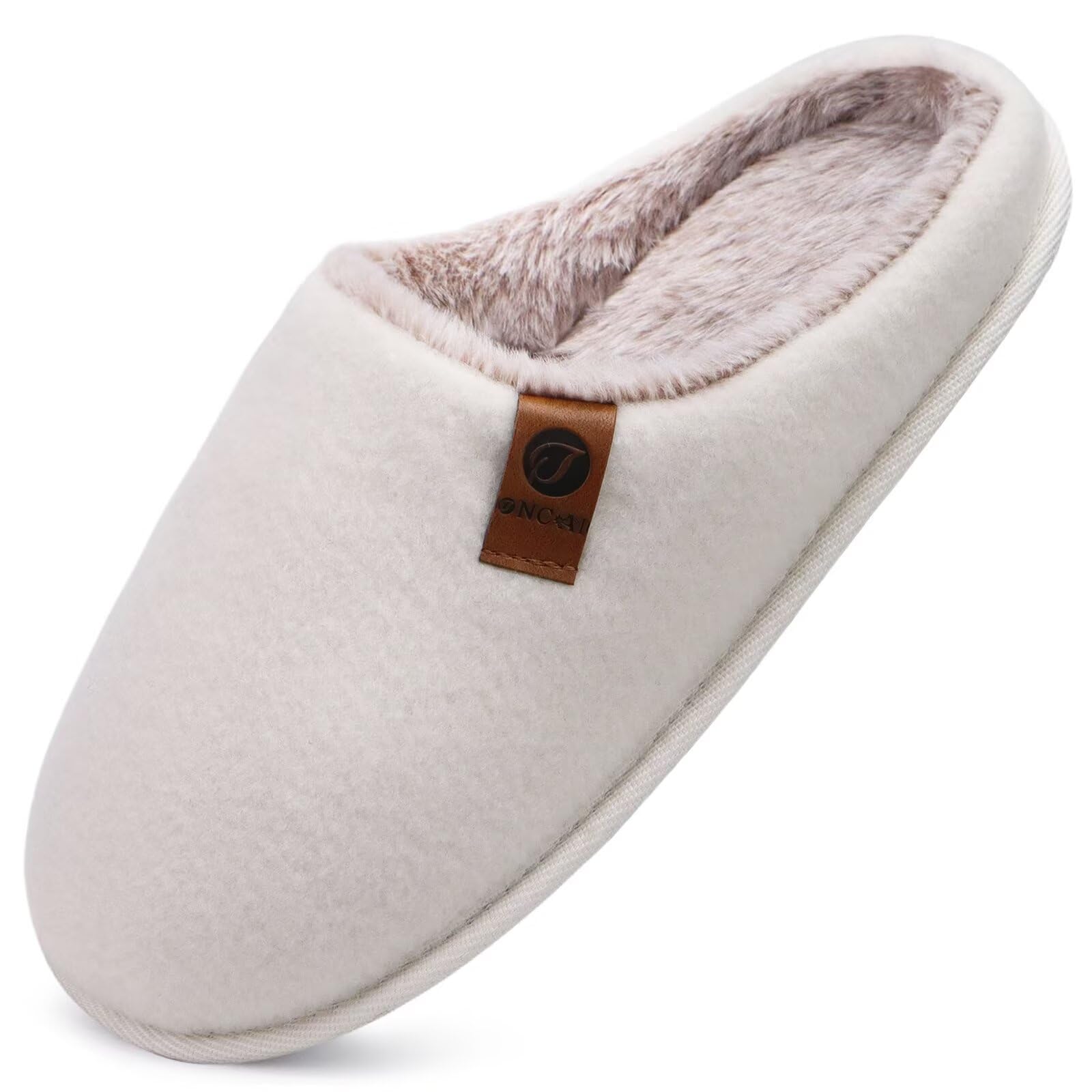 ONCAI Pantofole da Uomo Invernali, Comoda Memory Foam Calde Scarpe da Casa in Lana Con Suola Antiscivolo Taglia 40-49 EU