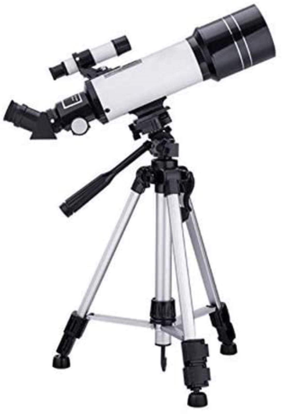 Telescopio portátil Alta Potencia, binoculares, Lente óptica Vidrio Recubierto HD 70 mm, trípode para Principiantes, Viajes al Aire Libre, Color Blanco para Interiores y Exteriores.