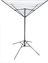 Varal De Chão Aço Carbono Retrátil Giratório Reforçado 11 Cordas Durável Preto Varal Sul Único