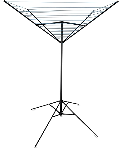 Varal De Chão Aço Carbono Retrátil Giratório Reforçado 11 Cordas Durável Preto Varal Sul Único