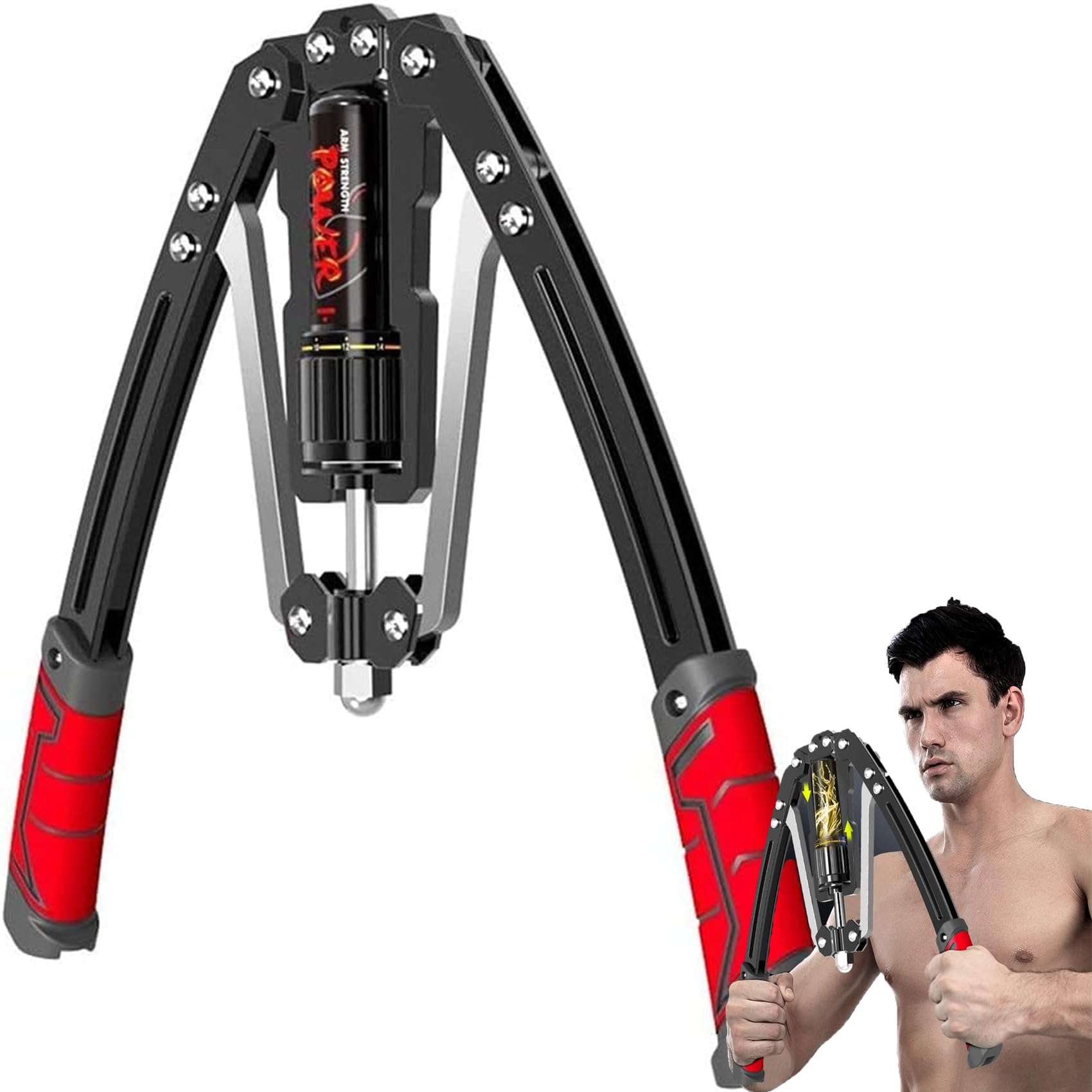 油圧式 筋トレグッズ 10～200kg調整可 アームバー 胸筋トレーニング Amazon | 筋トレ アームバー 油圧式 エキスパンダー 10~200kg