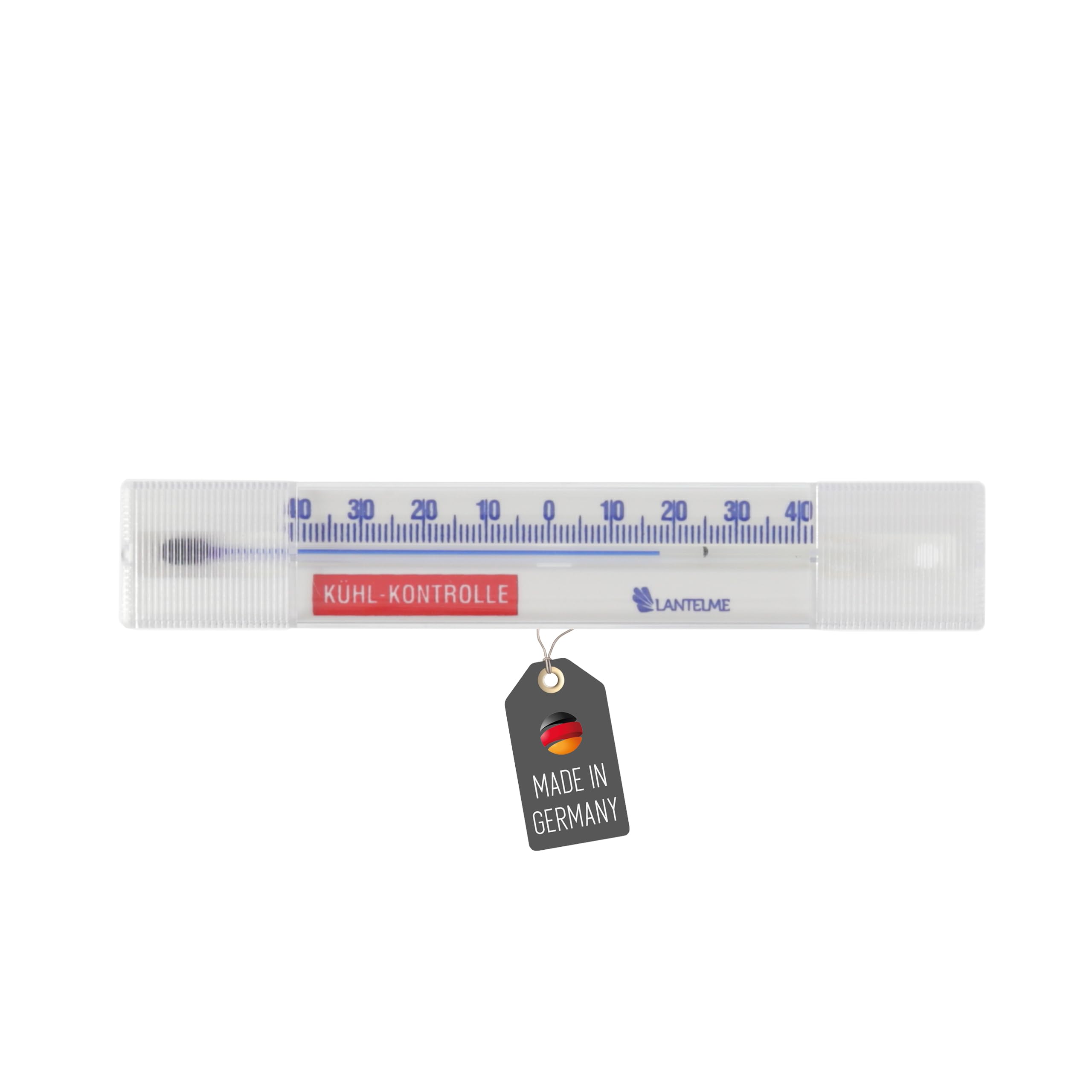 Lantelme Kühlschrankthermometer Selbstklebend Waagrecht | Temperaturanzeige -40°C bis 40°C | Kunststoff 14cm Lang | Analog Kühlschrank Gefrierschrank Kühltheken Thermometer Set (5)