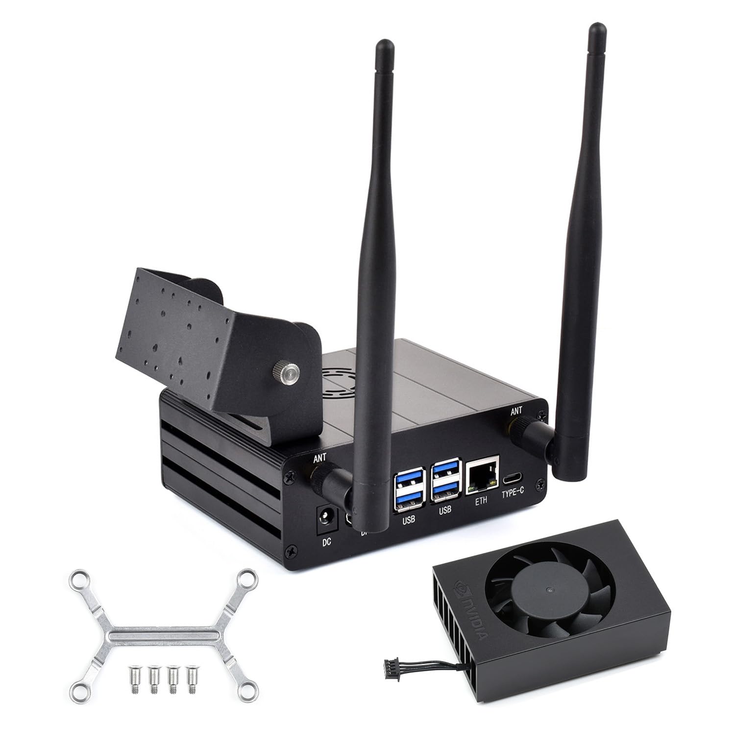 Waveshare Aluminum Alloy Case for Jetson Orin, with Official Cooling PWM Fan, Mini-Computer Case, Camera Holder, Compatible with Jetson Orin Nano Super Developer Kit/Orin Nano and Orin NX Kits-image-42