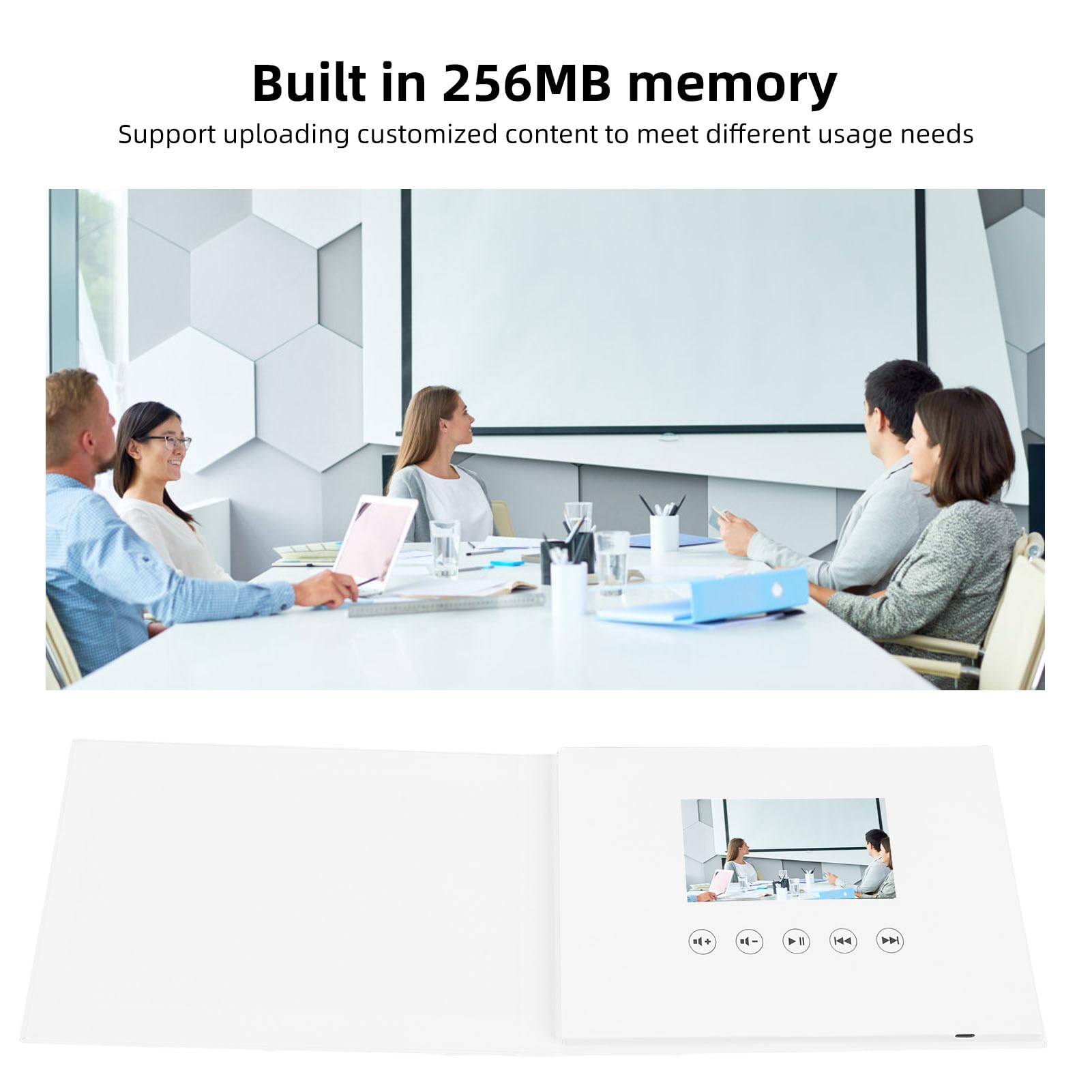 Carte de Voeux Vidéo, Livre de Mémoire Vidéo Album Numérique avec 4 Go de Stockage pour Les Mariages, Les Retraite, Les (Batterie de 400 Pouces 500mAh Li ION)