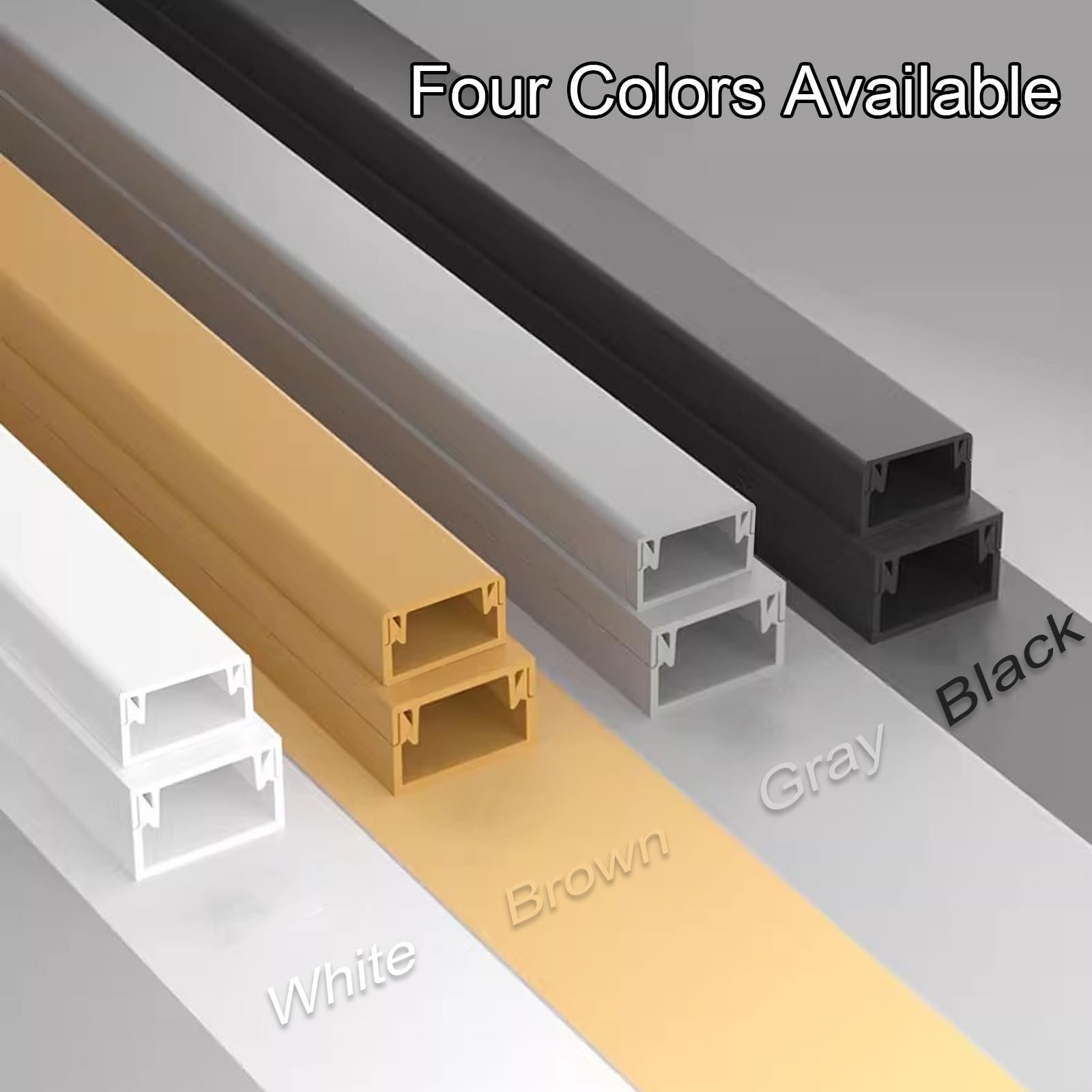 Flexible Canaleta Cables Suelo para Organizar y Proteger Cables, Canaleta Pasacables de Suelo para Pared, Zócalo y Techo(Gray,Small)