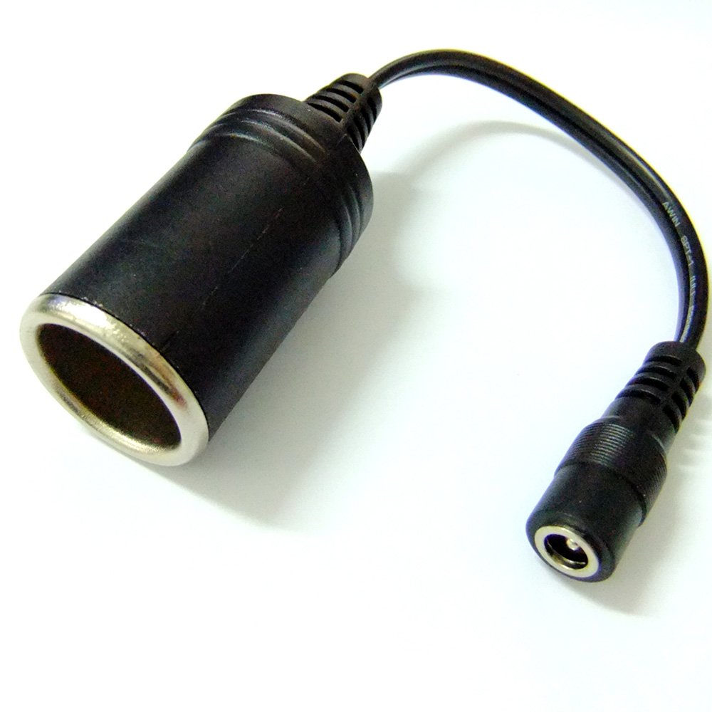 Men's Black 5.5Mm X 2.1Mm Plug To Car Cigarette Lighter Charger Fe Plug Cable