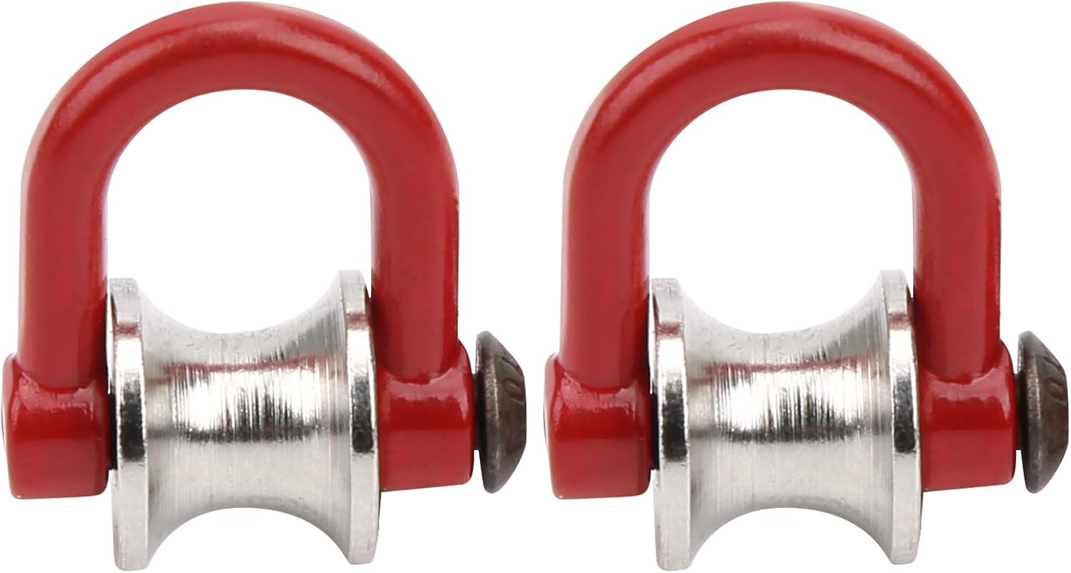 RC Crawler Winch Pulley, 2Pcs Steel Wire Rope Lifting Pulley, Simulated RC Car Pulley, Drive Pulley for HSP REDCAT HPI AXIAL RC Cars