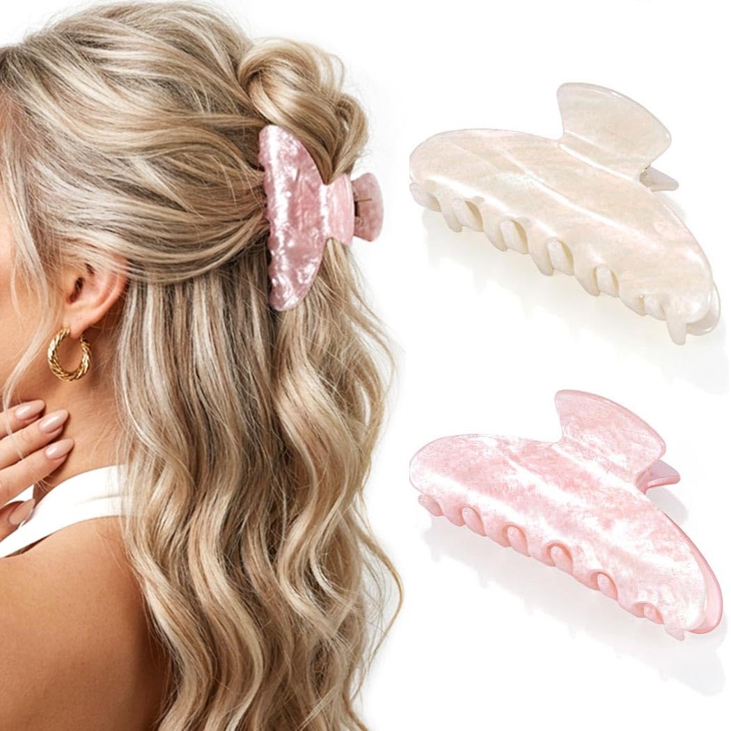 CAKURE Acrylic Claw Clips Pink Hair Clips Hair Accessories for Women