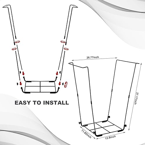 Miniatura 4 de Noveread Soporte para bolsas de basura al aire libre con 50 bolsas de basura de 45 galones, 12 clips de bolsa de basura de metal para hojas,
