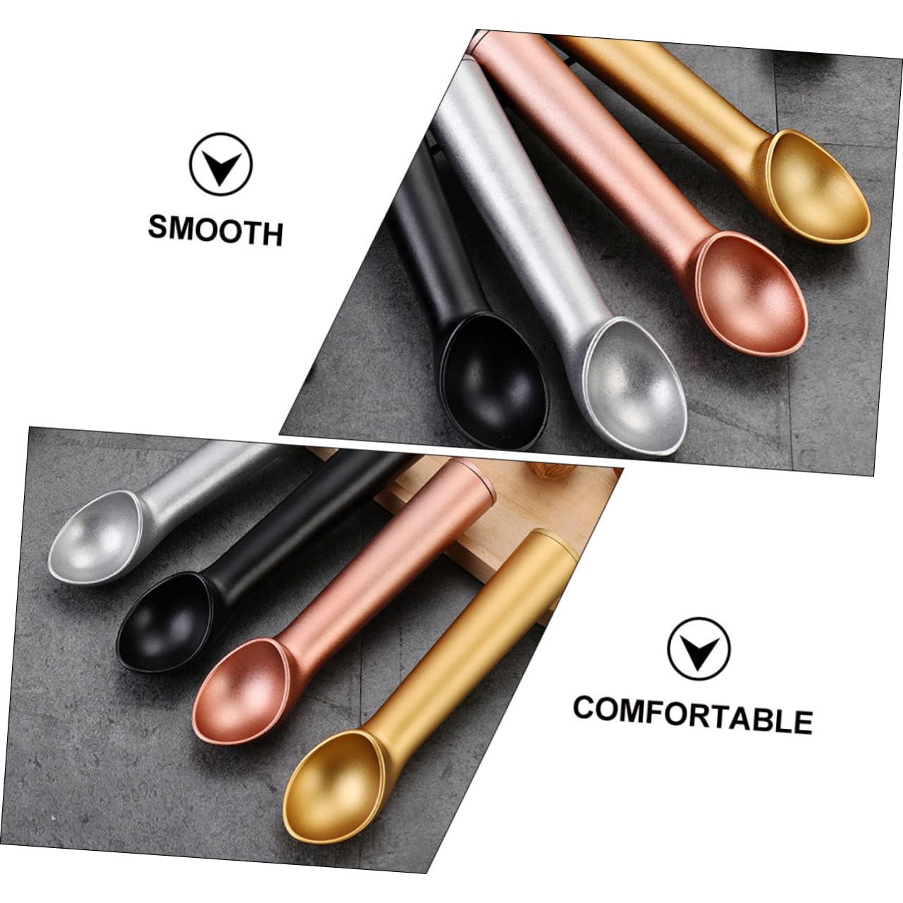 4pièces Cuillère à Glace Aluminium Antiadhésive Set De Cuillères Multifonctionnelles Pour Fruits Et Desserts Pratique Et Pour Et Déguster