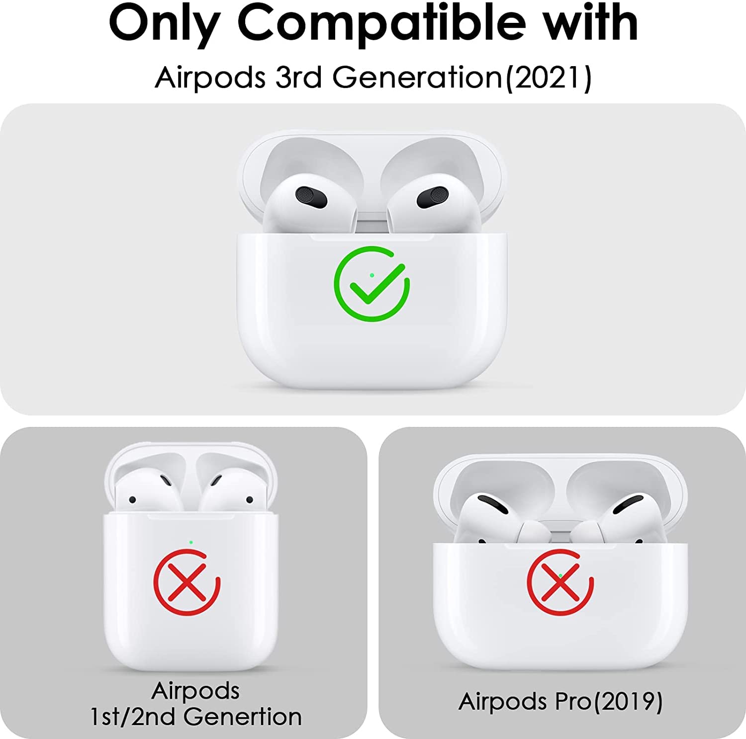 PERSONALLY YOURZ AirPod 3 Case Designer Airpods 3rd Generation Case With Fluffy Pompom Support Wireless ChargingOffer maximum Protection Light Weight Premium Grade Silicone (Cactus/Sage Green) - Image 2