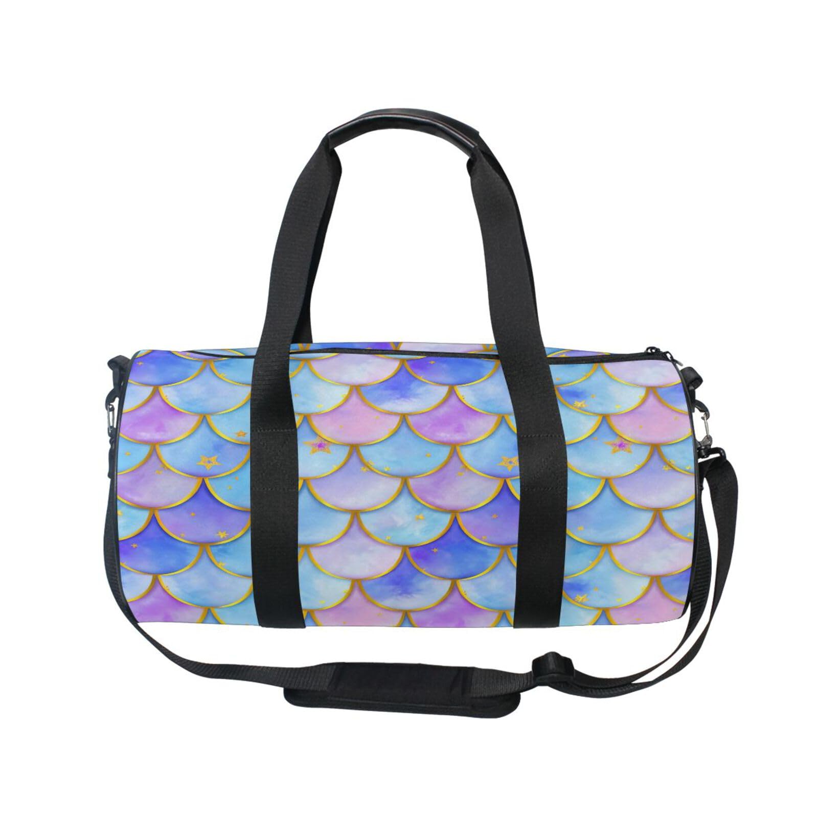 BOESI Graffiti Scales and Stars Travel Gym Bag, Lightweight Sports Bag, Hand-carrying and Shoulder-carrying, Suitable for Men and Women