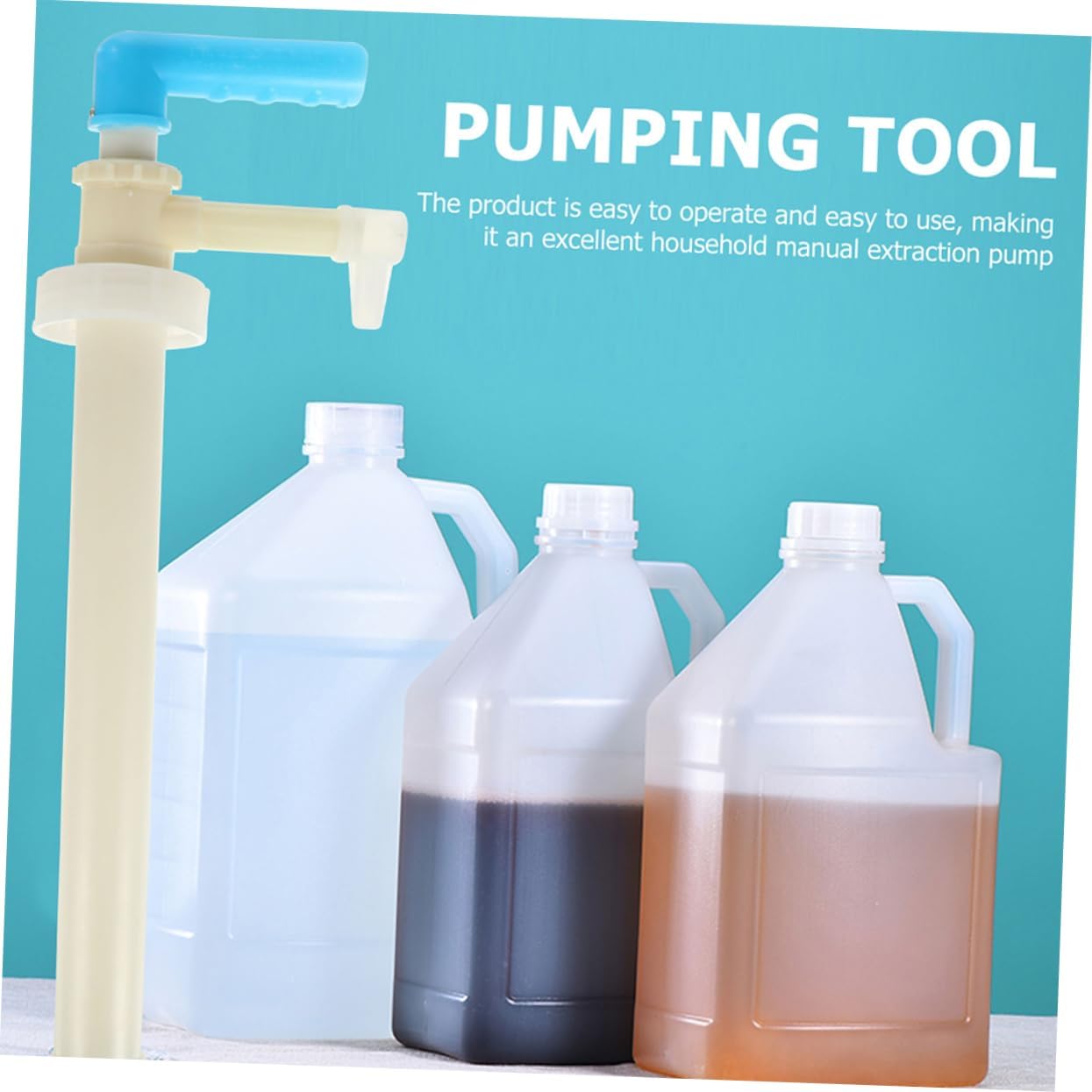 Garneck 2Pcs Manual Oil Transfer Pump Multifunction Fuel Transfer Tool for Water Liquids Easy to Use Hand Pump Design for Convenient Liquid Extraction