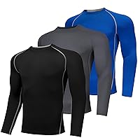 AMZSPORT Maglia Compressione Uomo Maglia Termica Manica Lunga Maglietta Palestra Compression