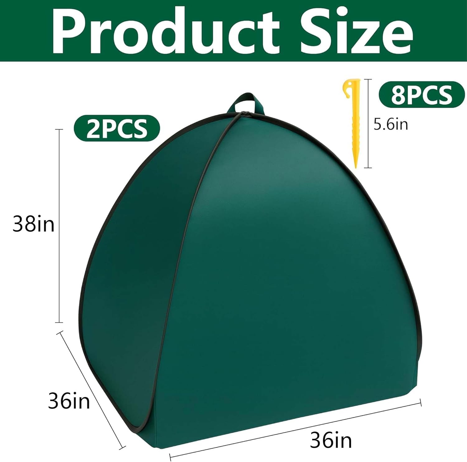 2 Pcs Pop Up Shrub Covers Frost Protection Tent, 38" x 36" x 36" Winter Plant Cover Freeze Protection, Warm Garden Plant Protector Tent for Protecting Outdoor Shrub Fruit Potted Plants from Snow & Ice