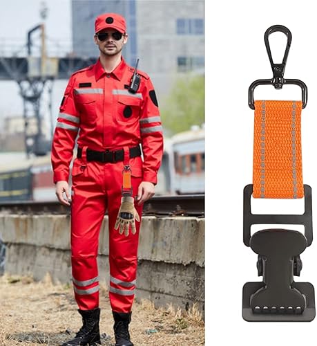 Miniatura 4 de 2 correas para guantes de bombero, guantes de seguridad, clips para guantes de trabajo, clip para cinturón para bomberos, correa rápida con clip de