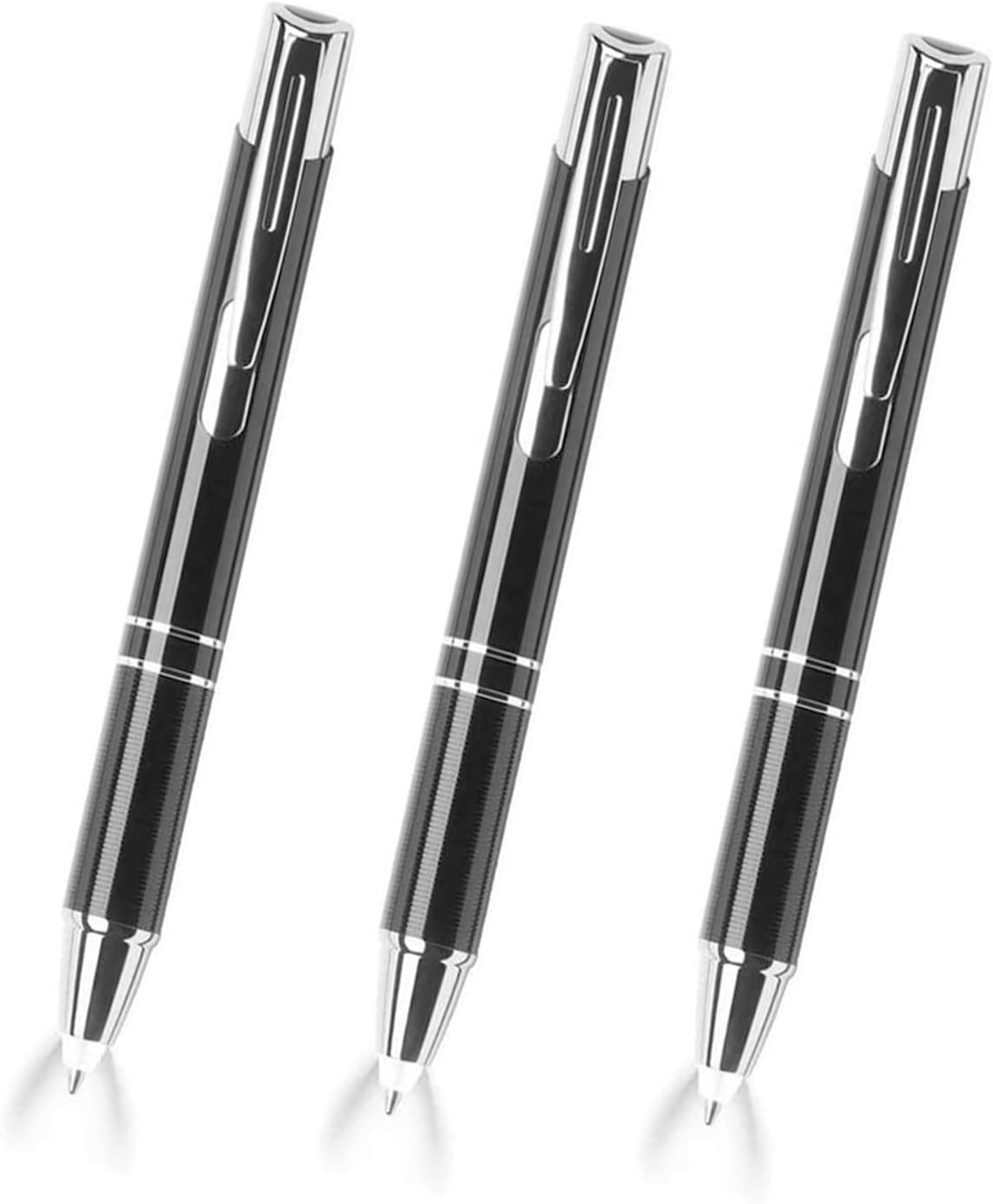 Light Up Pen Light, Frishare Lighted Tip Pens, LED Penlight Pocket Pen Flashlight with Extra Black Refills and Batteries for Night Writing &Working-3Pack- White Light