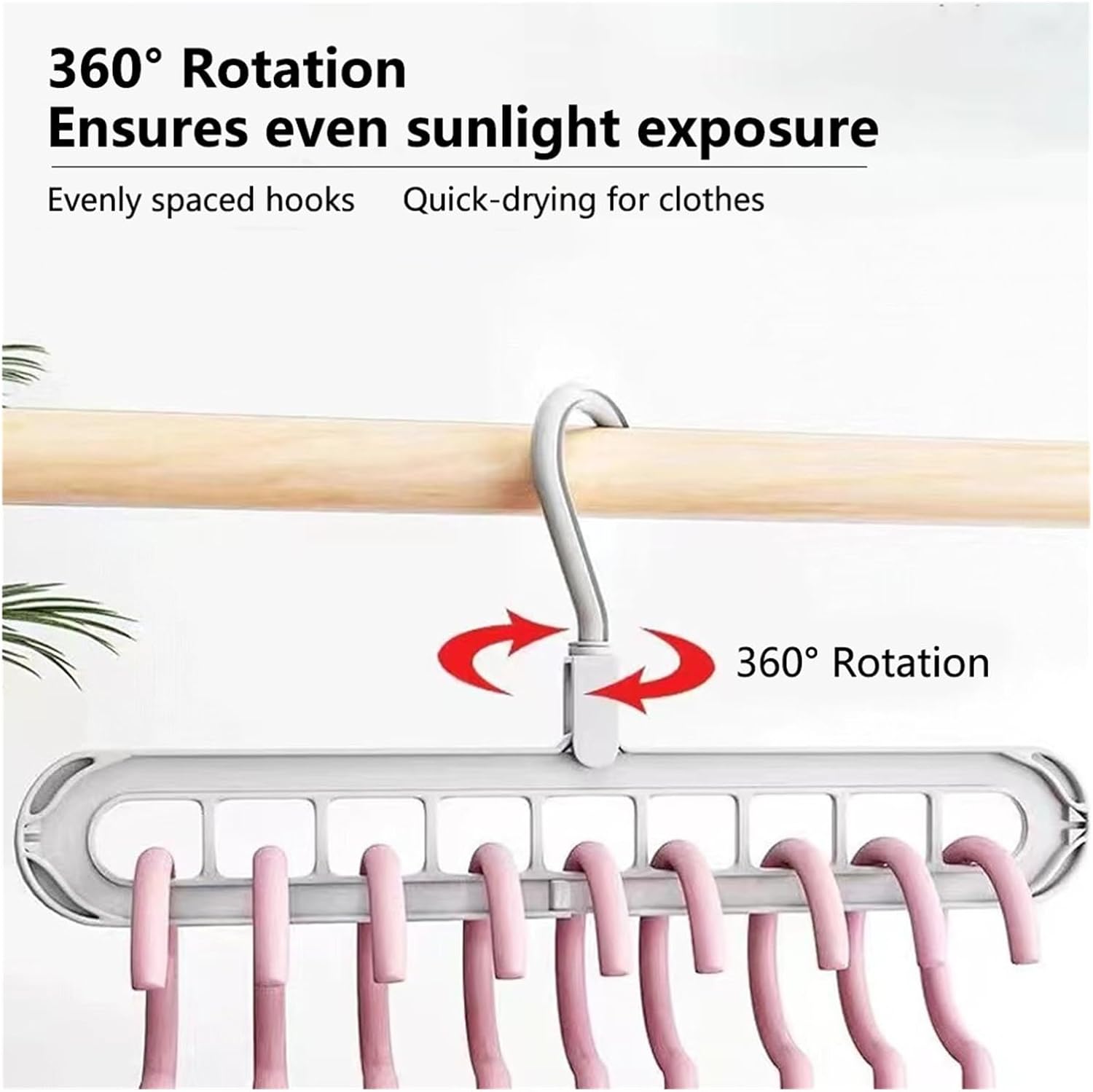 2-3 PCS 9-Slot Multifunctional Hanger Set Heavy Duty Plastic Clothes Organizer for Wardrobe & Bedroom Storage Space(Gray,3pcs)