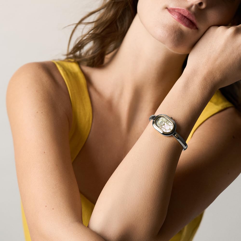 Fossil Sloan Damen-Armbanduhr ES5455, Quarz, Perlmutt-Zifferblatt