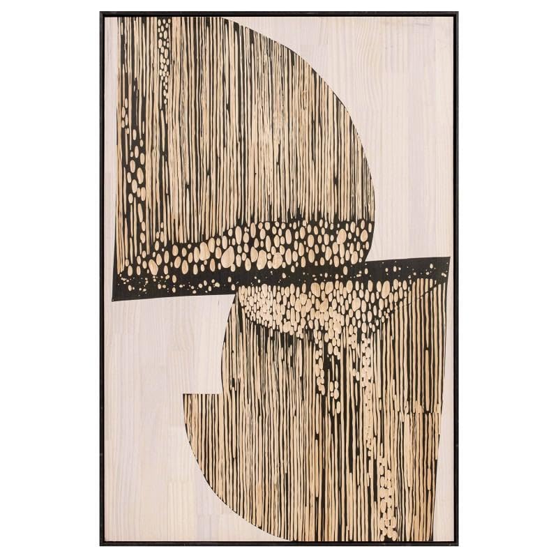 Tableau abstrait beige et noir 120x80 grand format pour decoration murale salon