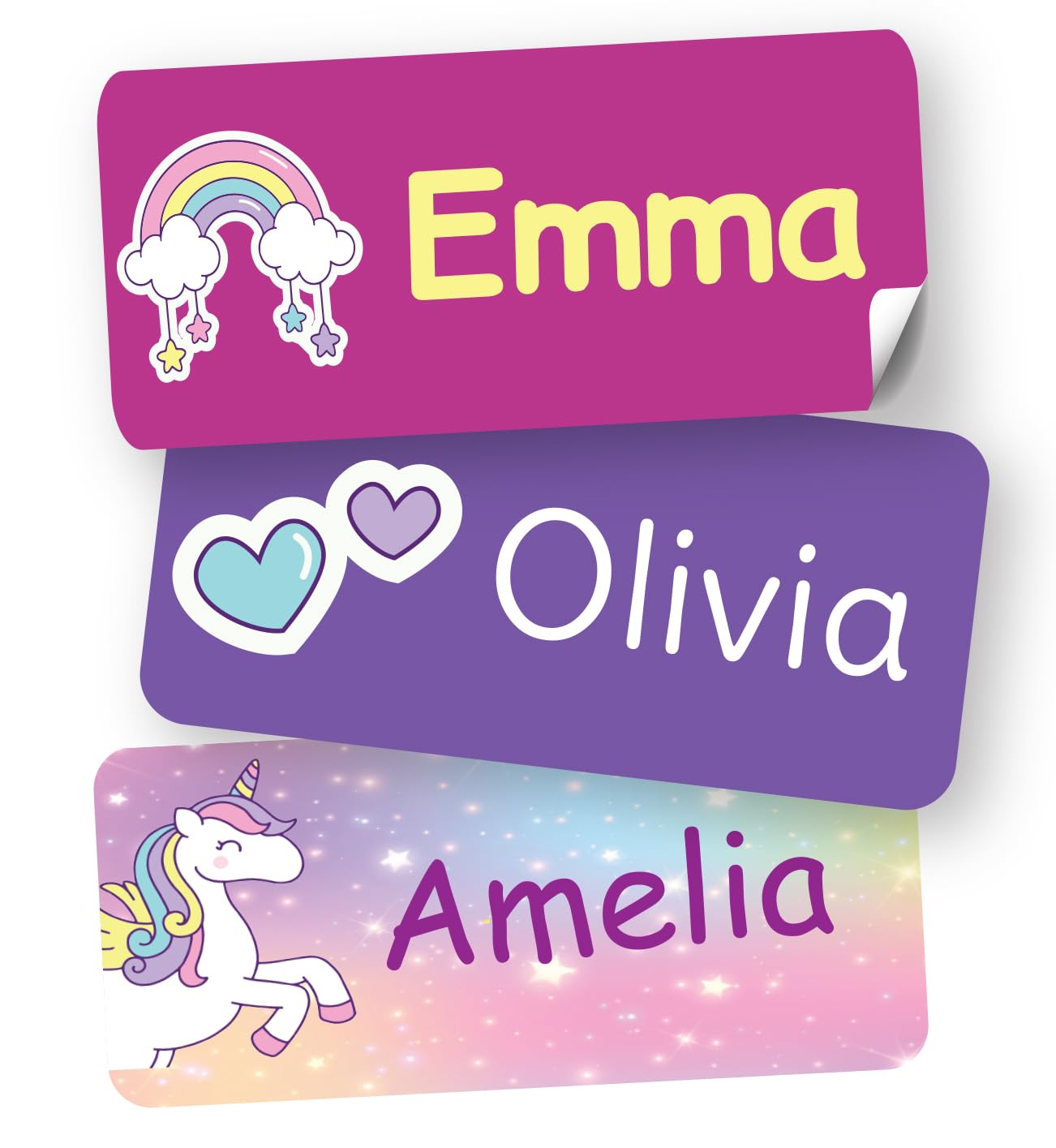 Personalized Name Labels for Kids –130 Waterproof Name Stickers for Daycare, School & Camp | Dishwasher & Microwave Safe | Clothing, Lunch Boxes,