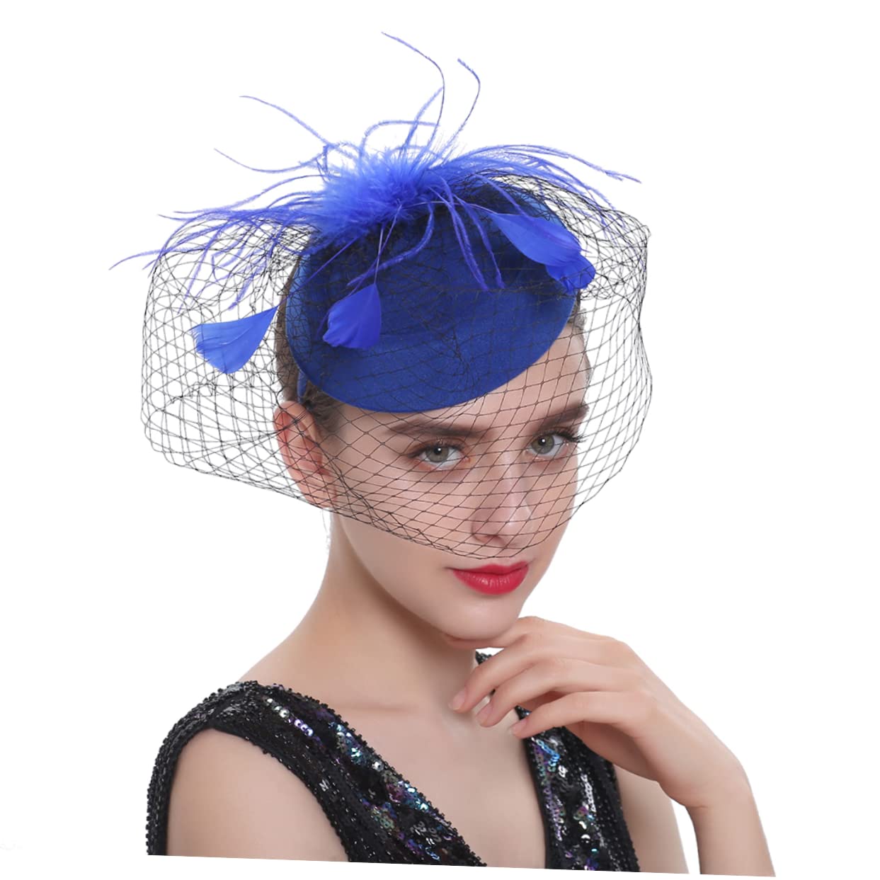 SHERCHPRY Berretti da donna Miss Berretti con fascia in rete, 2 pezzi