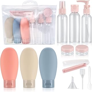 12 Pcs Travel Bottles Set, 60 ML Travel Bottles & Containers, Empty Refillable Squeeze Bottles Containers, Squeezable Travel Size Bottles Set for Travel Toiletries, Shampoo, Conditioner