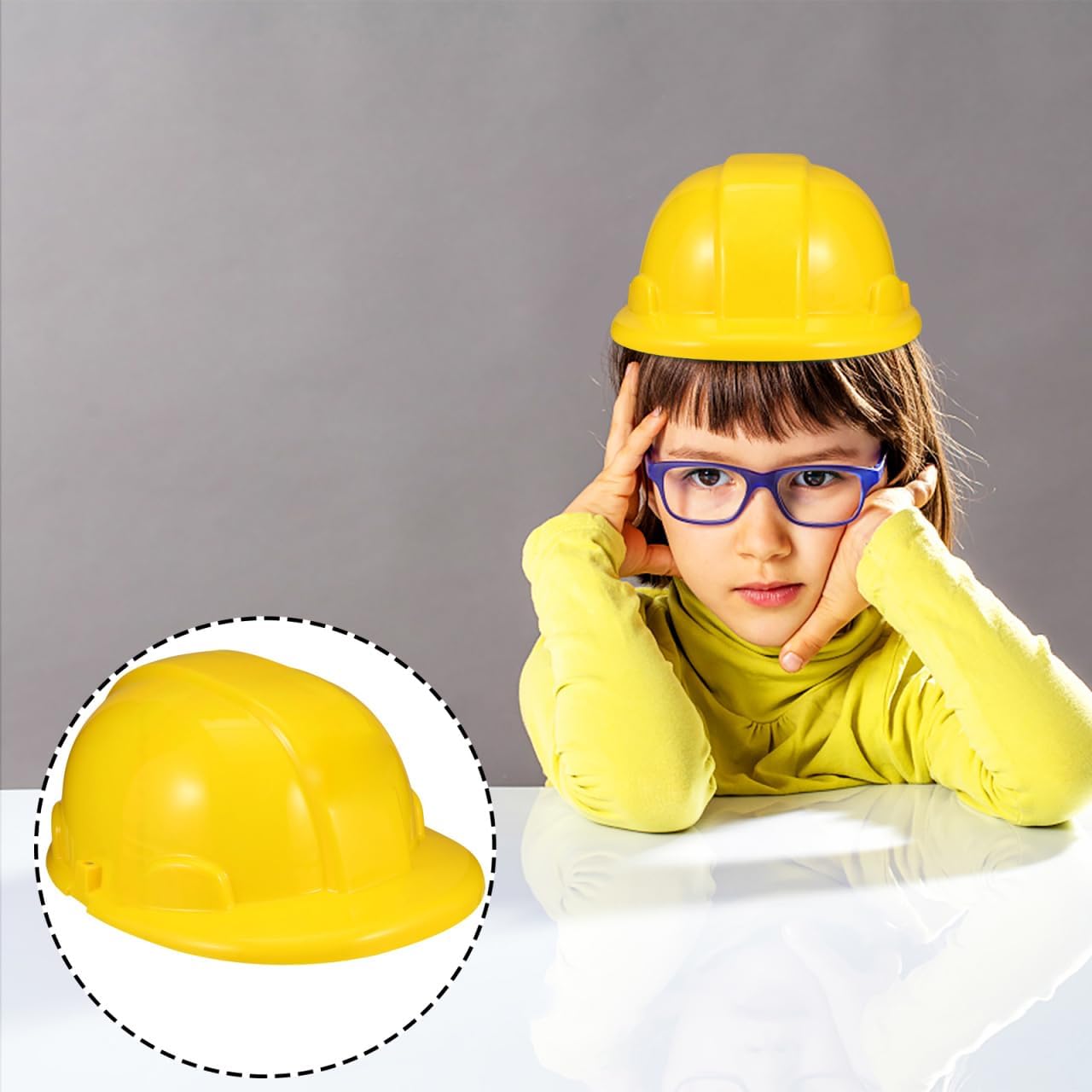 Ipetboom Kids Hard Hats Toy Set 5Pcs Plastic Engineering Safety Helmets for Boys Construction Dress up Role Play Party Accessories 8.26X6.88X3.74 Inches