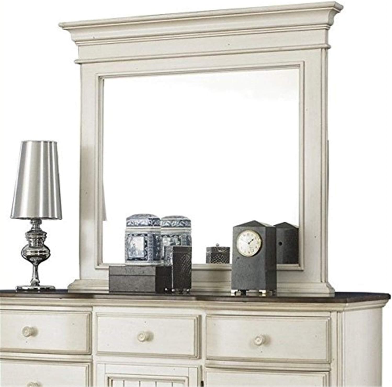 Pine Island Mule Dresser Mirror Old White