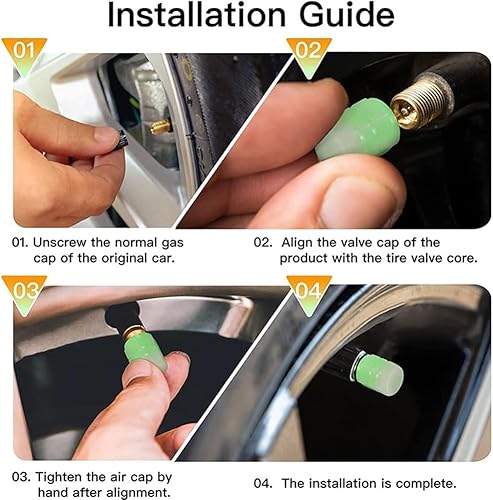 Miniatura 5 de GlowValve - Tapón de válvula que brilla en la oscuridad, tapones de válvula Webdiennuoc, tapones luminosos para válvulas de neumáticos, tapones